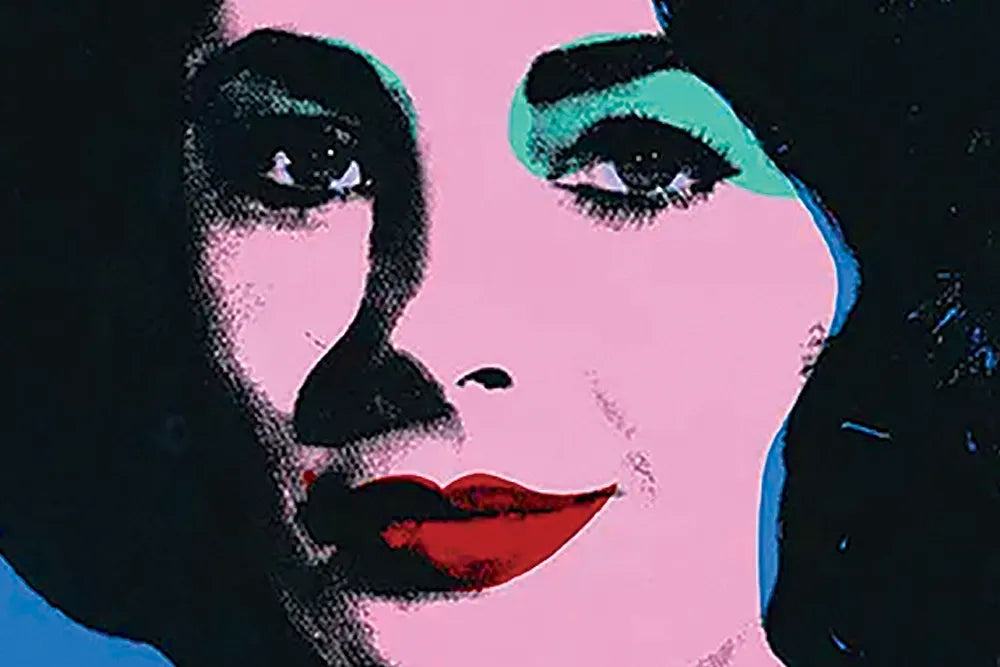 A close crop of a brightly colored pop-art portrait for Deep DTLA.