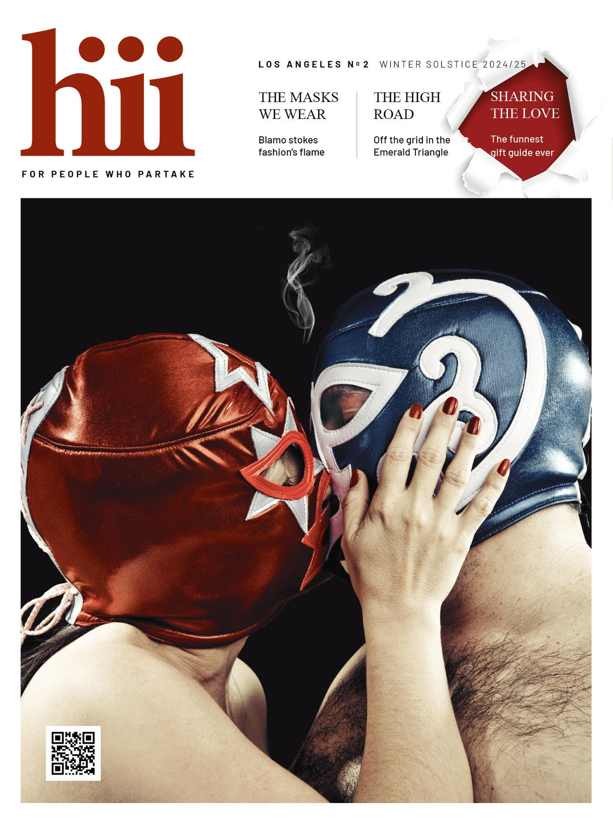 Hiii No. 2, Winter Solstice: two masked figures embrace on the cover.