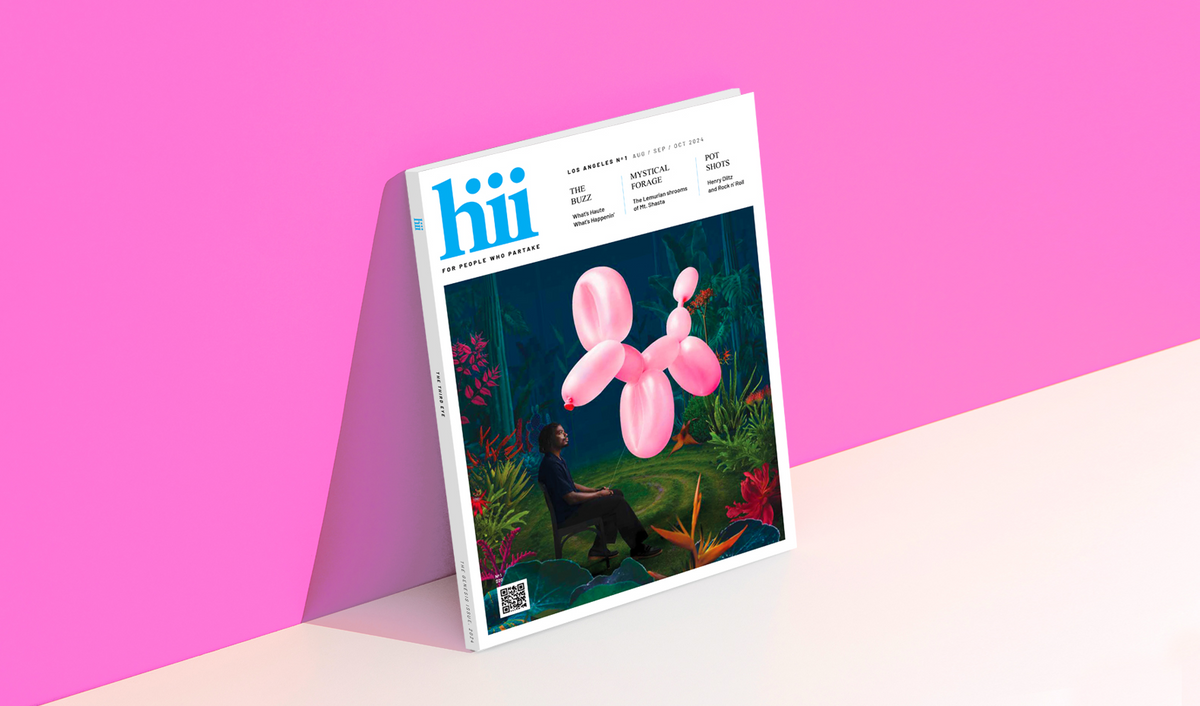 Hiii's Genesis Issue displayed upright against a pink background.