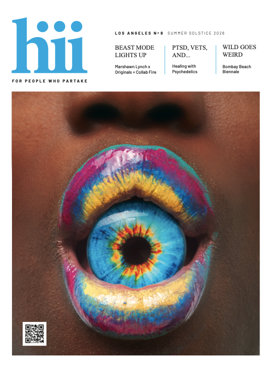 Hiii No. 8, Summer Solstice 2026: rainbow-colored lips hold an eyeball on the cover.